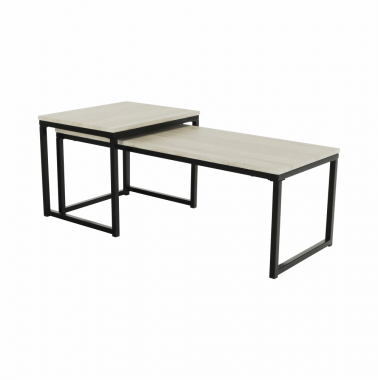 Konferenční stolek KASTLER TYP 2, set 2 kusů, dub sonoma/černý kov