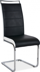 H 441 - jídelní židle eco kůže černá/ boky bílá/ nohy chrom (H441CZ) (S) (K150-E)