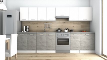 Kuchyňská linka Luigi 320 cm, bílá/beton