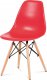 Plastová jídelní židle CT-758 RED, červená/masiv buk
