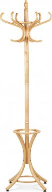 Věšák dřevěný stojanový, masiv topol a bříza, přírodní odstín, výška 185 cm F-2059 NAT