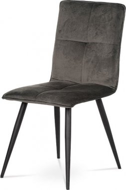 Jídelní židle, šedá látka samet, kov černá DCL-601 GREY4