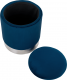 Čalouněný taburet DARON s úložným prostorem, modrá látka Velvet/chrom