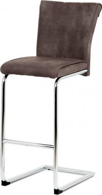 Barová židle BAC-192 BR, chrom/hnědá