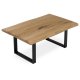 Stůl konferenční 110x70 cm, masiv dub, přírodní hrana, kovová noha "U" 6x2 cm KS-F110U DUB