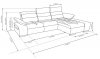 Rohová sedací souprava ISLAND, rozkládací s úložným prostorem, výběr látek SK2
