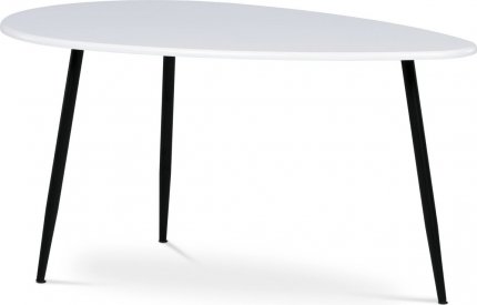 Oválný konferenční stolek AF-3012 WT,bílá/černý kov