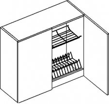 Horní kuchyňská skříňka COSTA OLIVA W80SS s odkapávačem, zelená lesk