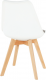 Plastová jídelní židle DAMARA bílá/hnědá látka (2 ks)