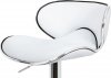 Barová židle, bílá ekokůže, chromová podnož, výškově nastavitelná AUB-455 WT