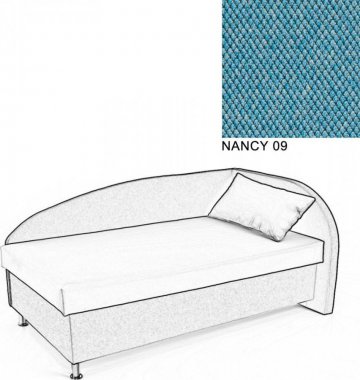 Čalouněná postel AVA NAVI, s úložným prostorem, 120x200, pravá, NANCY 09