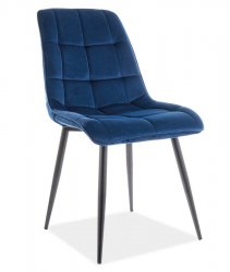 Jídelní židle CHIC VELVET granátově modrá/černý kov