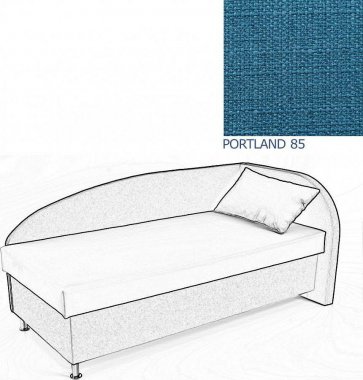 Čalouněná postel AVA NAVI, s úložným prostorem, 90x200, pravá, PORTLAND 85