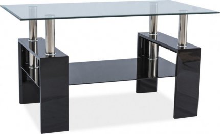 Konferenční stolek LISA III, černý lak/sklo