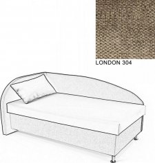 Čalouněná postel AVA NAVI, s úložným prostorem, 120x200, levá, LONDON 304