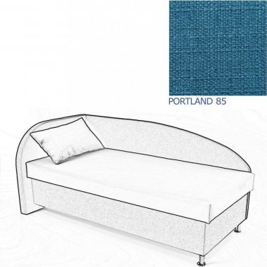 Čalouněná postel AVA NAVI, s úložným prostorem, 120x200, levá, PORTLAND 85