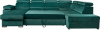 Rozkládací sedací souprava do U LAMORA s úložným prostorem, levá, smaragdová