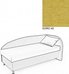 Čalouněná postel AVA NAVI, s úložným prostorem, 90x200, pravá, SORO 40