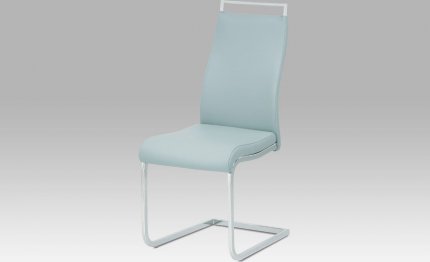 Jídelní židle HC-649 GREY1, koženka sv. šedá / chrom 