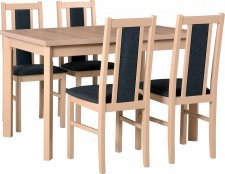 MILENIUM 1 - jídelní set stůl+4 židle (Max 5P+Boss 14 ) dub sonoma/látka č.11 šedá grafitová- kolekce "DRE" (DM) (K150)