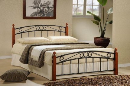 Kovová postel Dorka, 180x200, třešeň