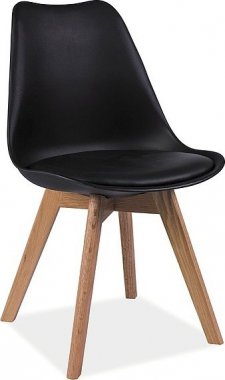 Plastová jídelní židle KRIS černá/buk