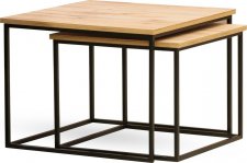 Konferenční stolek L7 set 2 kusů, dub wotan/černý kov