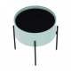 Kulatý odkládací stolek MOSAI, neo mint/přírodní/ černý kov