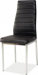 H-261 BIS alu (H261BISSC) - jídelní židle černá ecokůže / nohy aluminium (S) (K150-E)