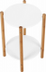 Kulatý odkládací, noční stolek BAMP, bílá/přírodní