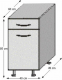 Spodní kuchyňská skříňka JURA NEW IA D-40 S1, rigolletto light/rigolletto dark/wenge