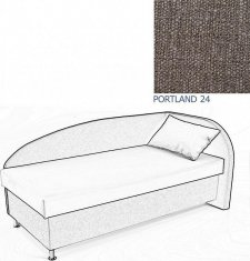 Čalouněná postel AVA NAVI, s úložným prostorem, 120x200, pravá, PORTLAND 24