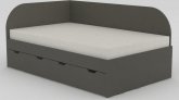 Dětská postel REA GARY 120x200 s úložným prostorem, levá, GRAPHITE