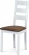 Dřevěná jídelní židle BC-2603 WT, potah hnědý/bílá