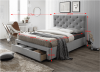 Čalouněná postel Santola 160x200, s úložným prostorem, šedá