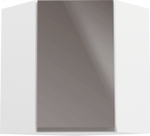 Kuchyňská rohová horní skříňka AURORA G60N, bílá/šedý lesk