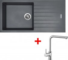 Dřez s odkapem Sinks PERFECTO 1000 Titanium+baterie ELKA - PE10072ELCL