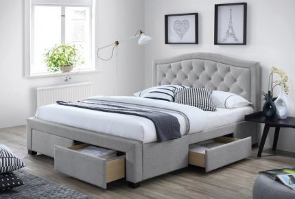 Čalouněná postel ELECTRA 160x200, s úložným prostorem, šedá
