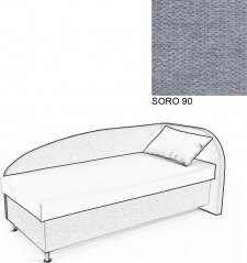 Čalouněná postel AVA NAVI, s úložným prostorem, 90x200, pravá, SORO 90