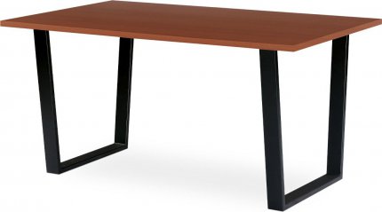 Jídelní / kancelářský stůl 150x90 cm, MDF + dýha tmavá třešeň, kovová podnož, černý matný lak BT-3000 TR3