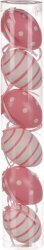 Vajíčka plastová, barva růžovo - bílá. Cena za balení 6 ks. VEL7166 PINK