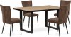 Jídelní stůl 160x90x76, keramické sklo 5 mm v dekoru dub + MDF, kovové nohy, černý matný lak HT-819 OAK