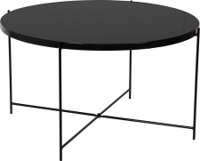 Kulatý konferenční stolek KURTIS, černá sklo/kov