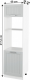 Vysoká skříň JULIA TYP 81 pro vestavnou pečící a mikrovlnnou troubu, světlešedá/bílá