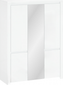 Šatní skříň LINDY 5D se zrcadlem, bílá lesk