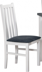 BOSANOVA 10 (BOSS 10) - jídelní židle  bílá/nová  látka grafitová  č.2B=Soro 97 (13***) - kolekce "DRE" (K150-Z)