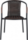 Stohovatelná zahradní židle DOREN, hnědá/černý kov