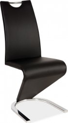 H-090 židle jídelní- eco černá/chrom  (H090C) kolekce "S" (K150-E)