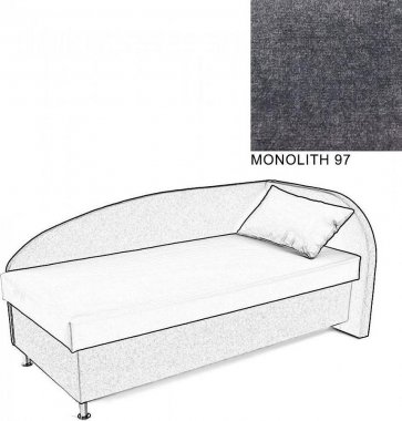 Čalouněná postel AVA NAVI, s úložným prostorem, 90x200, pravá, MONOLITH 97