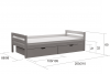 Dětská postel Leonka L927 s úložným prostorem, masiv